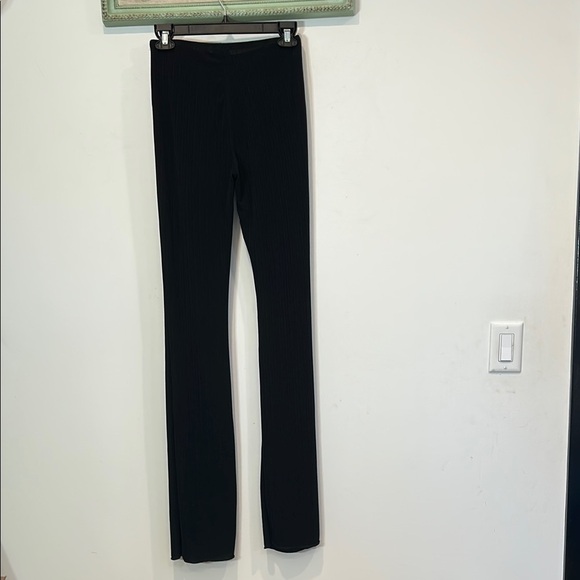 Naked Wardrobe Black Ribbed Flare Leg Lounge stretch Pants large - Picture 5 of 5